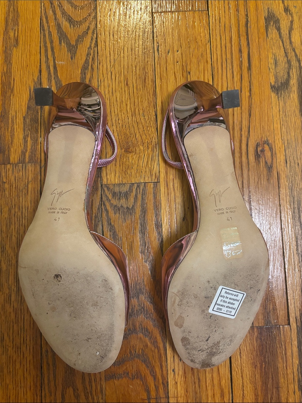 Guiseppe Zanotti Metallic Pink Heels Size 41 - Picture 3 of 6